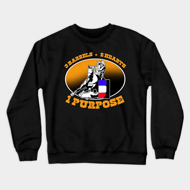 Barrel Racer Bond Between Horse and Rider Crewneck Sweatshirt by Gold Wings Tees